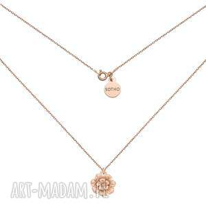 naszyjnik z różowego złota kwiatuszkiem zawieszka, kwiatem