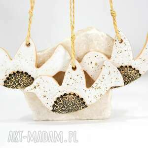 handmade prezenty świąteczne 3 ceramiczne ptaszki - loft