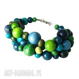 bransoletka drewniania boho morska koralikow