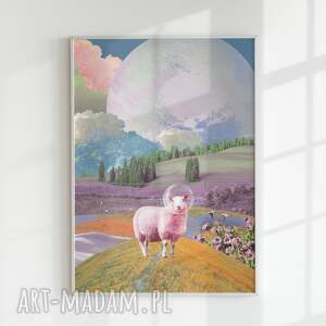 plakaty space sheep 50x70 kolaż
