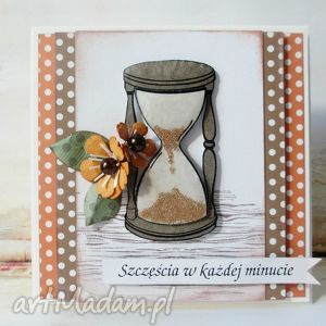 scrapbooking kartki szczęścia w każdej minucie klepsydra, czas, życzenia