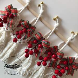 dekoracje świąteczne przywieszki bożonarodzeniowe na choinkę - makramki kpl 5