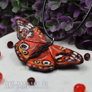 handmade naszyjniki naszyjnik motyl - w odcieniach czerwieni