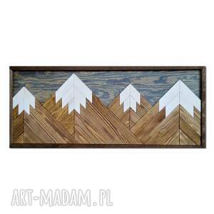 obraz z drewna, dekoracja ścienna /164/ drewniany, góry
