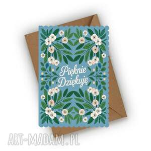 kartka z podziękowaniem - pięknie dziękuję