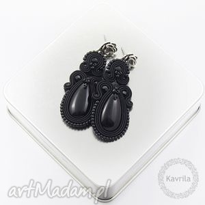kolczyki soutache sylite black - Kavrila