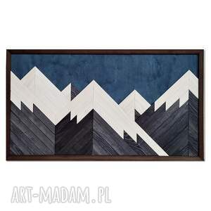 obraz z drewna, dekoracja ścienna /179 - góry/ drewniany, salonu