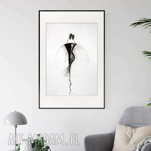 plakaty grafika 50x70 cm wykonana ręcznie, abstrakcja, elegancki minimalizm, obraz