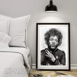 plakat - jimi hendrix seria ikony A3 wykonany z oryginalnego rysunku