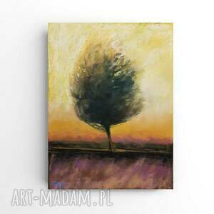 drzewko - praca formatu 24/18 cm, pastele suche