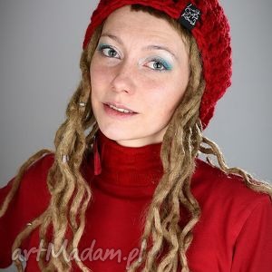 handmade czapki czapka dreadlove mono 10 - czerwona