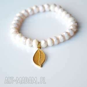 handmade bracelet by sis: ażurowy liść w kryształach