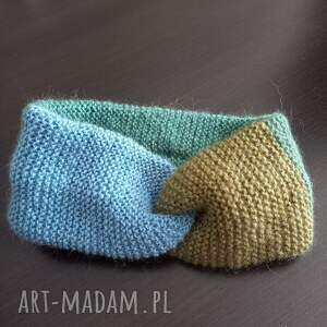 opaska na głowę ręcznie robiona drutach, oryginalny prezent ręczna