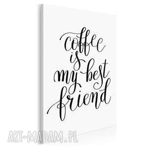 napis na płótnie - coffee is my best friend 50x70 cm 56851, typografia