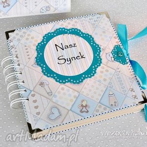 handmade scrapbooking albumy nasz synek - album w pudełku