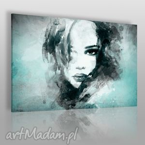 obraz na płótnie - kobieta portret turkus - VAKU DSGN