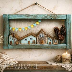ramka wieszak na klucze, rekodzieło dom dekoracja