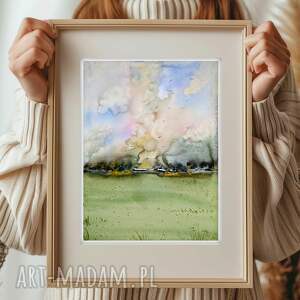 Oryginalna 30x40cm. Akwarela, pejzaż, obraz, plakaty