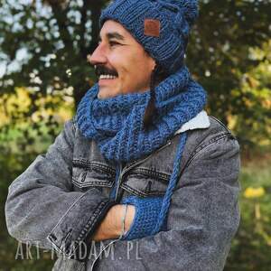 Męska czapka MERINO Euforia “Ciemny niebieski”