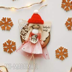 pod choinkę Makramowy Aniołek Świąteczny na Boże Narodzenie