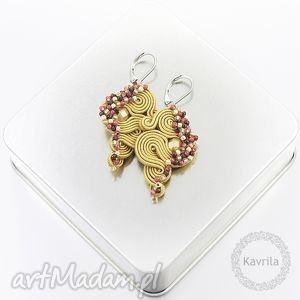 kolczyki soutache lidiro dark beige - Kavrila
