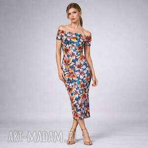 Sukienka z odsłoniętymi ramionami, oryginalna, z odkrytymi