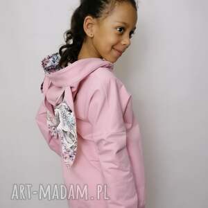 bluza królik dla dziewczynki różowa z uszami kapturem