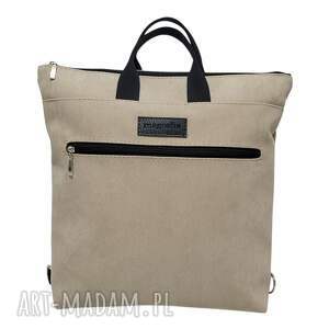 Plecak - torba 4w1 wodoodporny A4 w jasnym beżu - handmade