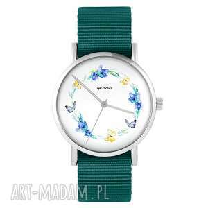 zegarek yenoo - wianek, motyle morski, nylonowy, kwiaty, prezent
