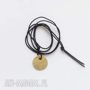 okrąg wisiorek, mosiądz, sznurek, zmatowione, unikalny