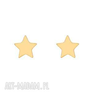 złote kolczyki gwiazdki, sztyfty, pozłacane