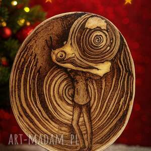 plaster drewna akacjowego ślimak nieskończoności - ręcznie wypalany