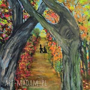 jesienny romans, obraz krajobraz holandia amsterdam obraz, millosc