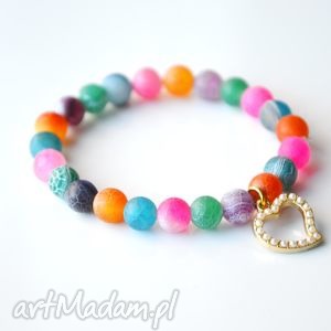 bracelet by sis serce w kolorowych mixie kamieni półszlachetnych, agat, nowość