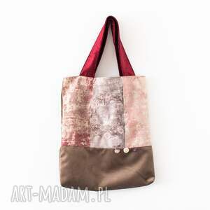 ręcznie wykonane torba na zakupy - jasno różowe rumianki