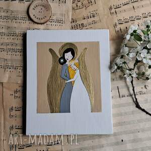 Prezent Pamiątka Komunijna Anioł stróż dla dziewczynki blond no 1