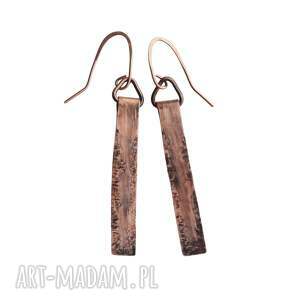 kolczyki z kutej, oksydowanej miedzi /68/ biżuteria boho
