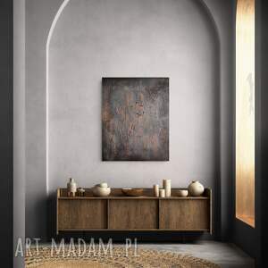 Obraz strukturalny czarno-miedziany 90x80 cm