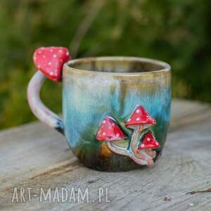 handmade ceramika handmade kubek z muchomorkiem | wapienniki | 450 ml (1)