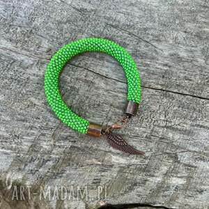 Bransoletka ze szklanych, sznur koralików, szklane koraliki