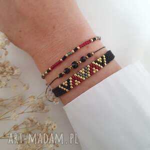 komplet bransoletek z turmalinem bransoletki koraliki ze szkła, zestaw