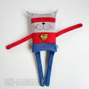maskotki pluszowy kot superbohater przytulanka poduszka