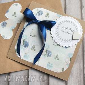 kartki kartka ślubna handmade: rosarium:: blue