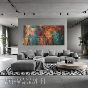 Obrazy do salonu wielkformatowe 2szt 100x100cm, duże
