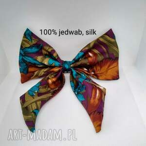 ozdoby do włosów duża, jedwabna, wielobarwna kokarda na włosy prezent
