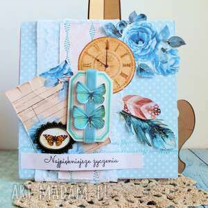 handmade scrapbooking kartki kartka boho "najpiękniejsze życzenia"