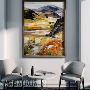 widok z okna 2 - grafika na plakacie A3, krajobraz A3 prezent, góry