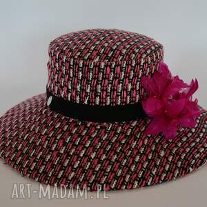 kapelusz audrey, wełniany, różowy