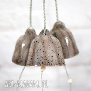 handmade na święta prezenty zestaw 3 ceramicznych dzwonków wietrznych