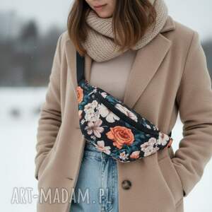 nerka damska pikowana wodoodporna kwiaty npik02 nerki wodoodporne torebki